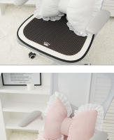 Cojín moderno e informal para sofá, cojín para mesita de noche, bonitos lazos, borde de encaje trasero, cojín transpirable a cuadros - details 10