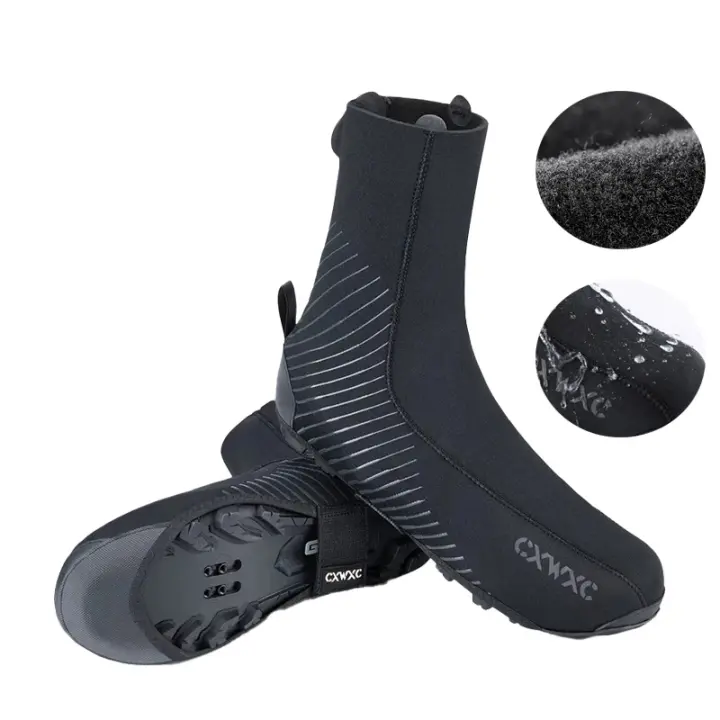 CXWXC-cubierta de zapatos impermeable para ciclismo de montaña, botas de goma reflectantes a prueba de viento, para primavera, Otoño e Invierno - 1