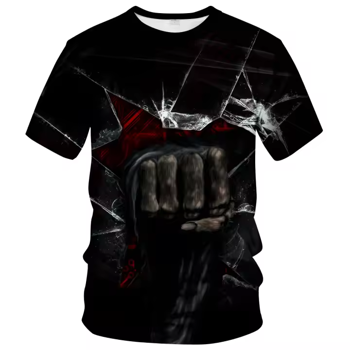 Verano Hombres Hacker sitio web cuenta atrás patrón de impresión 3D Casual camiseta de manga corta - 1