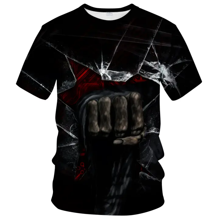 Verano Hombres Hacker sitio web cuenta atrás patrón de impresión 3D Casual camiseta de manga corta - 1