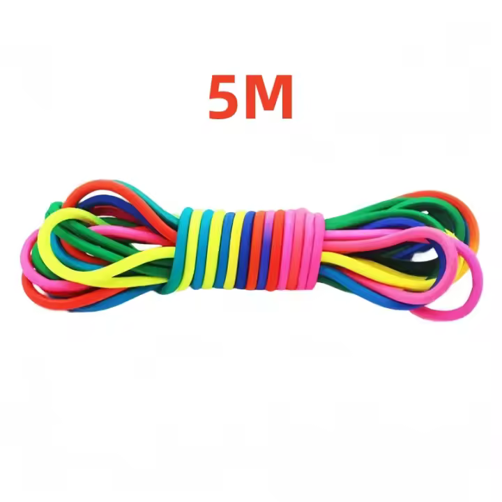 Cuerda de Saltar Súper Elástica de 5-10M Entrenamiento de Resistencia Juguetes de Ejercicio Divertidos Grupo Doméstico para Interiores y Exteriores Cuerda de Saltar de Goma Ajustable - 1