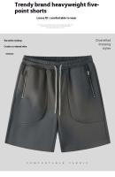 2025 Nuevos pantalones cortos de moda Pantalones de cinco bolsillos de algodón de franela para hombres Pantalones sueltos transpirables para jóvenes Pantalones casuales de cinco bolsillos para estudiantes que corren Ropa de trabajo de sensación de hielo d - details 2