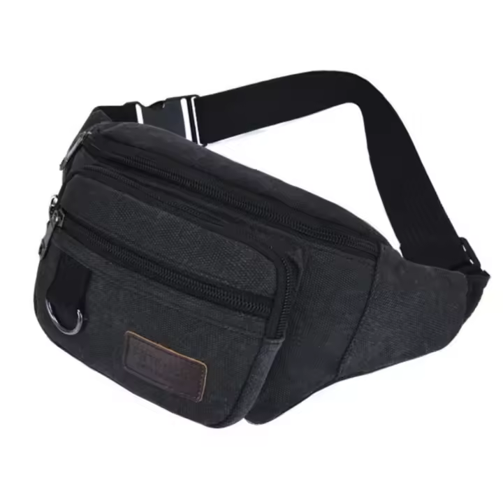 Bolso de pecho, riñonera de lona, ​​bolso con cinturón para hombre y mujer, bolso de viaje a la moda, bolso para teléfono, bolsillo, bolso de cadera, riñonera para hombre - 1