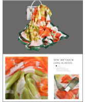 BYSIFA Pañuelo de Seda Largo Diseño Floral de Moda Cubierta de Playa de Verano Protector Solar - details 3