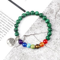 Pulsera de Piedra de Malaquita Verde Natural Encanto de Abalorios de Lava para Hombres y Mujeres - details 7