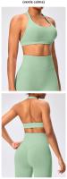 Sujetador deportivo de estilo europeo y americano con cuello halter, alta elasticidad, nylon mate, gran espalda abierta, top de yoga para mujeres - details 14