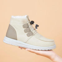 5 pares de zapatos de nieve de un pedal con banda elástica para estudiantes cálidos de tubo medio de algodón - details 1