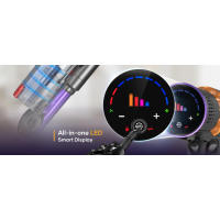 Limpiador inalámbrico CHEBIO, palo de 550W/45Kpa con pantalla inteligente, limpiadores domésticos con tiempo de ejecución máximo de 65 minutos, modo automático y antienredos - details 3