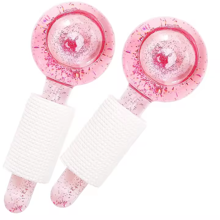 Rodillo de hielo para cara, masajeador facial, cuidado de la piel, globo de enfriamiento para cara, cuello y ojos, Reduce hinchado y arrugas, dorado - 1
