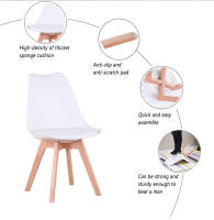 EGOONM-mesa de comedor redonda nórdica, Juego de 4 sillas de comedor con cojín de PU para comedor, Cocina, Restaurante, balcón y hogar - details 1