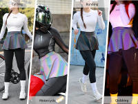 WOSAWE Falda reflectante completa para mujer con cremallera, faldas elásticas repelentes al agua para ciclismo, correr, actividades nocturnas - details 5