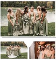 Vestidos de dama de honor A-e de color verde menta para boda, vestido de fiesta con tirantes finos de satén formal, vestidos de noche con abertura lateral larga - details 4