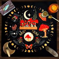 Mantel de Jardín Lunar Tela de Tarot Decoración de Mesita de Brujería Almohadillas de Astrología - details 16