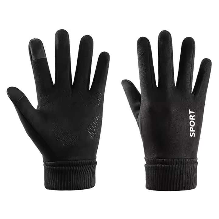 Men Winter Waterproof Cycling Gloves Ski Touch Screen Fleece Gloves Non-slip Warm Full Fingers Sports Running Motorcycle gloves - 1