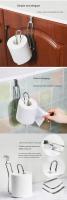 Soporte de papel higiénico, soporte de pared autoadhesivo, dispensador de rollos de papel sin perforación para baño, toallero de cocina - details 1