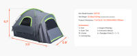SucceBuy Tienda de campaña para Acampar, Impermeable, Doble Capa, con Ventanas de Malla y Bolsa de Almacenamiento, Ideal para Aventuras al Aire Libre - details 9