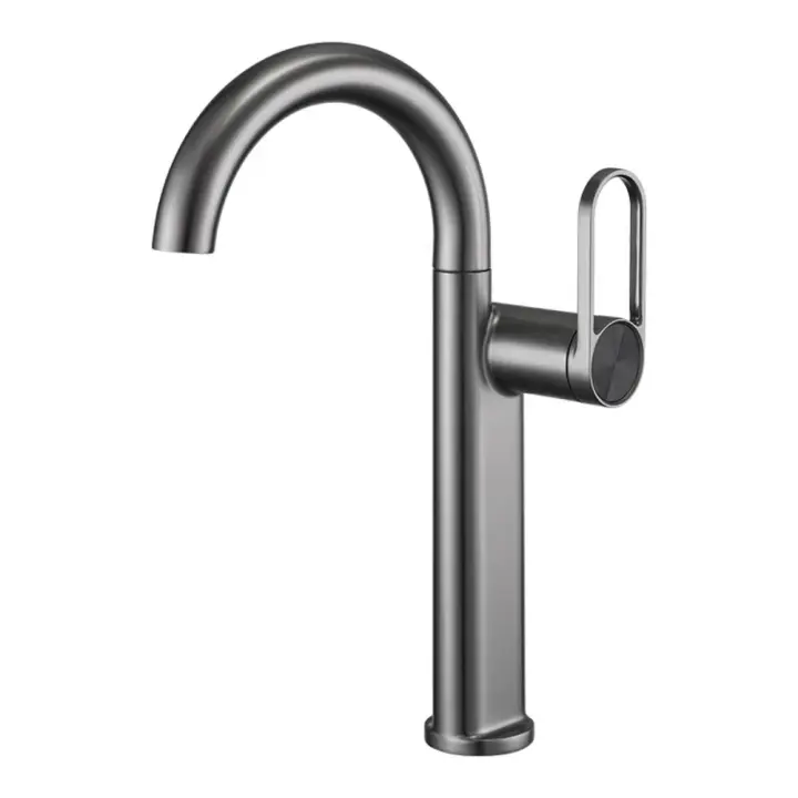 Grifo de Lavabo Alto Mezclador de Calor y Frío Montado en la Deck Mejoras del Hogar Herramientas - 1