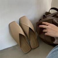 Shevalues ​​Sandalias planas para mujer 2025 moda verano al aire libre fondo suave mulas zapatos casuales de punta cuadrada señora cómodas zapatillas de casa - details 3