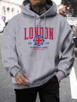 Sudadera De Capucha London Uk University League Para Hombre Tallas Grandes Estilosa Con Estampado Deportiva Y Cuello Alto - details 9