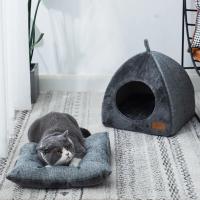 Nido triangular cerrado para gato, casa para mascotas, cálido y grueso, sueño profundo, suministros para mascotas, nuevo - details 3
