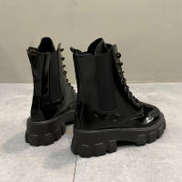 Nuevas botas cortas negras de moda geniales de moda botas de mujer de tacón grueso de suela gruesa - details 35