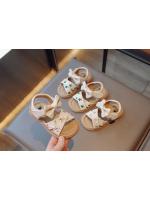 Sandalias de estilo bordado para niñas, zapatos de playa con punta abierta, informales, versátiles, planos de princesa con lazo, Verano - details 4