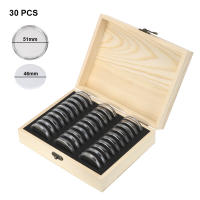 Caja De Almacenamiento Para Monedas De Madera HOOMIN Con Base Ajustable Y Antioxidante Estuche Clásico Ecológico Para Coleccionistas - details 0