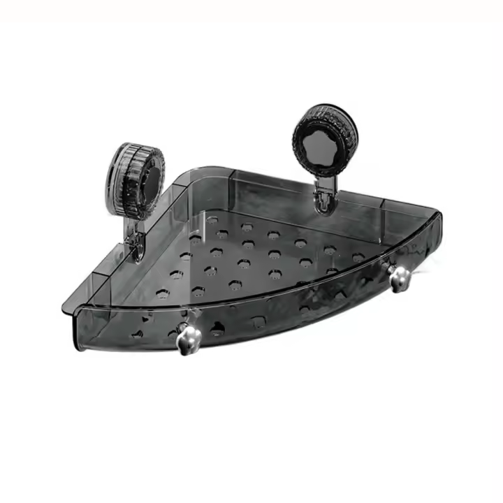 Ventosas de plástico, estantes de ducha rectangulares/triangulares, sin perforaciones, estante para champú y ducha, drenaje extraíble - 1