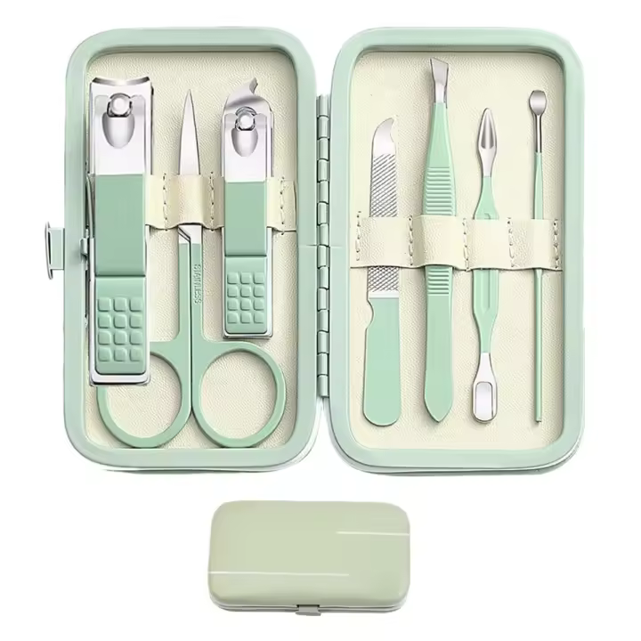 Juego de manicura para hombre y mujer, cortaúñas para dedos, herramientas de cuidado Personal, Verde - 1