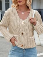 Chaqueta de Punto para Mujer Vintage Coreana Cuello en V, Moda Tendencia 2024, Attractiva - details 19
