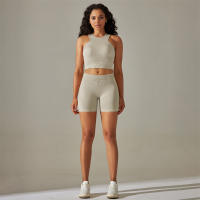 Camiseta Deportiva sin Costuras Conjunto de Gimnasio para Mujer Leggings de Yoga de Cintura Alta Traje de Fitness Type de Patrón Sólido Material Exterior y Lining de Poliéster Temporada Primavera/Verano - details 24