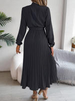 2025 Falda plisada de manga larga para mujer con cuello alto, vestido pequeño, ropa elegante, otoño e invierno - details 27