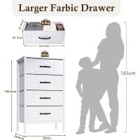Cómoda con 6 cajones de tela, cómoda de dormitorio blanca, mueble de almacenamiento, muebles de dormitorio, cómoda para cocina, oficina, pasillo, mueble de TV con cajones - details 13