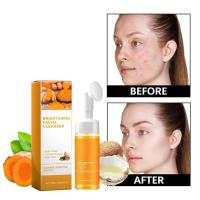 Yaper 2 piezas de espuma para lavado de cara, limpieza profunda y exfoliante, limpiador facial de cúrcuma con cepillo. - details 1