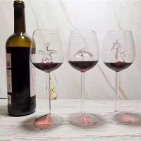 Copa de vino con forma de tiburón, whisky, champán, colas de cristal, decoración de cena, copas de flautas para fiesta, 2 uds. - details 5