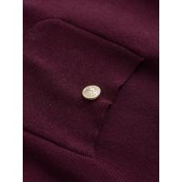 Vestidos cortos de punto plisados ​​con dobladillo para mujer, minivestido de manga larga con cuello redondo y bolsillos, Otoño e Invierno - details 8
