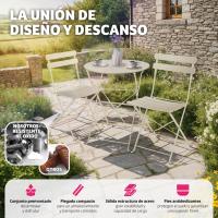 Juego de Muebles de Jardín Exterior Mesa de Bistro y 2 Sillas Plegables Antideslizantes - details 11