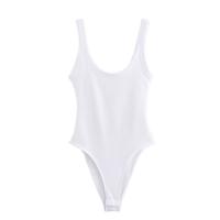 Vestido de una pieza casual ajustado de color sólido con cuello halter para mujer, verano 2025 - details 7
