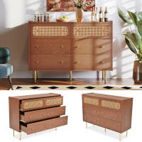 Sideboard de Madera Maciza de Alta Estante 6 Cajones Estilo Moderno de Medio Siglo Montado en Suelo - details 2