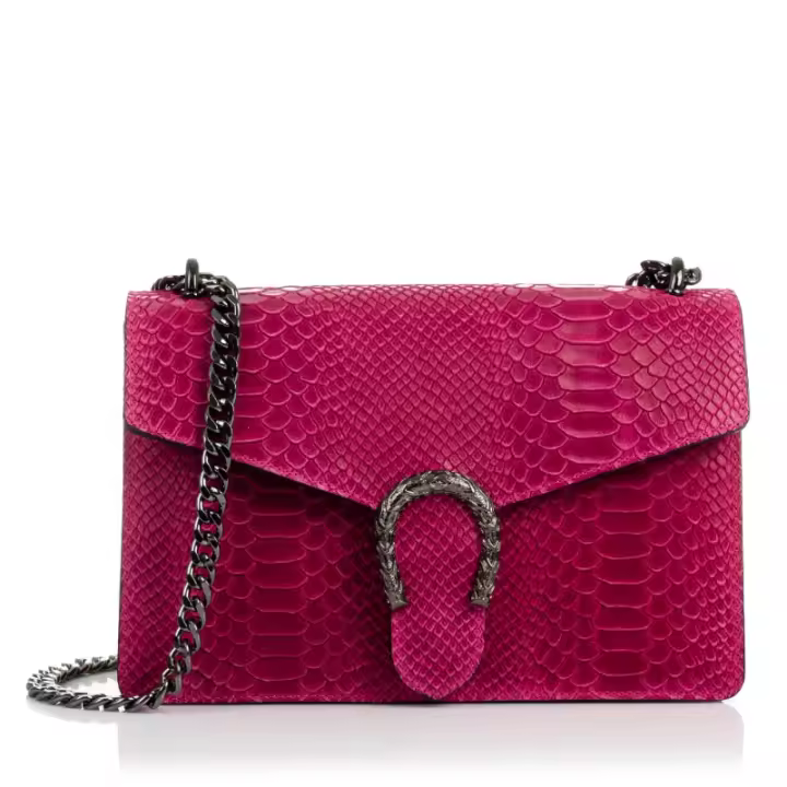 Artesanos de Florencia. Bolso de mano Luce para mujer. Piel auténtica gamuza con grabado de serpiente. Hecho en Italia. Vera Pelle Italiana. - 1