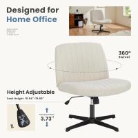 Silla de Oficina Moderna Ajustable Estilo Cruzado de Piernas Ancha sin Brazos - details 6