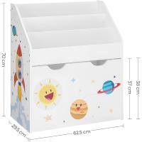 Estantería de Juguetes Móvil Multifuncional con 3 Compartimentos Caja de Libros Infantil con Ruedas - details 2