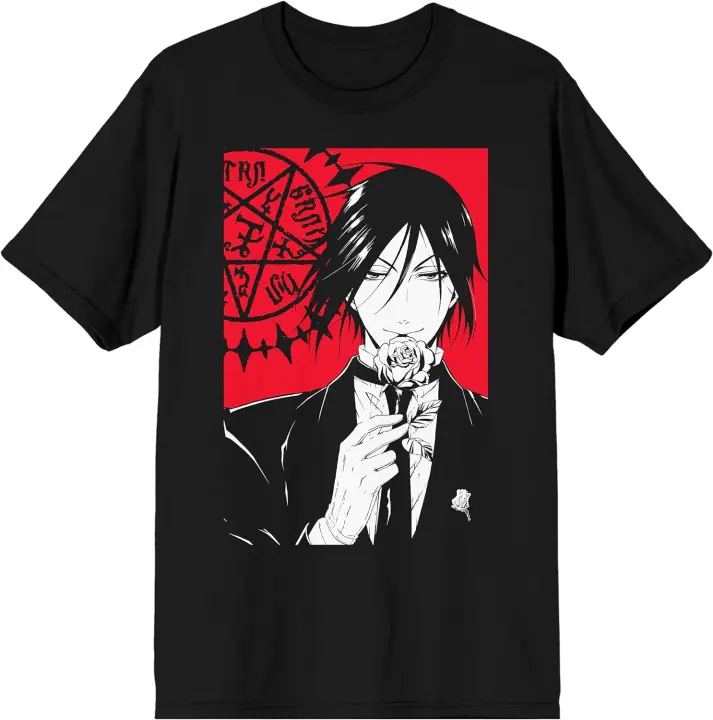 Camiseta Gráfica de Rosa Negro para Hombres Moda Casual Camisetas de Hombres - 1