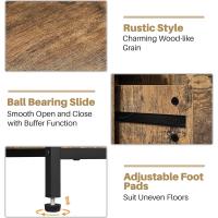 Armario de Baño de Madera Ajustable con Cajón y Estante Diseño de Doble Puerta para Sala de Estar Entrada Blanca Almacenamiento de Cocina Multiusos - details 31