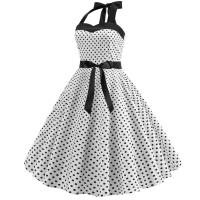 Vestido de verano para mujer 2025 - Sin tirantes, lunares, estilo vintage, falda amplia en línea A, talla grande - details 2