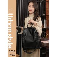 Mochila De piel auténtica para mujer, bolso de viaje de alta calidad, informal, de hombro, 2023 - details 0