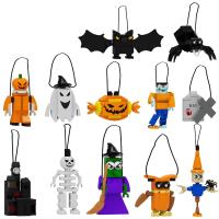 Kit de construcción de adornos navideños, decoración navideña con calabaza, fantasma, bruja, Araña, conjunto de construcción encantada - details 0