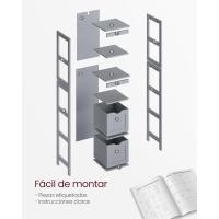 Armario de Baño Alto Almacenamiento Independiente con 2 Cajones y 3 Estantes Abiertos - details 15