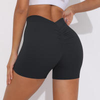 Pantalones cortos de Color sólido para mujer, pantalones cortos deportivos elásticos de cintura alta para Fitness, glúteos color melocotón, pantalones de Yoga para correr - details 16