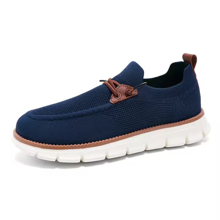 Zapatos casuales británicos para hombre, muy vendidos, mocasines ligeros tejidos con mosca, pies de hombre - 1